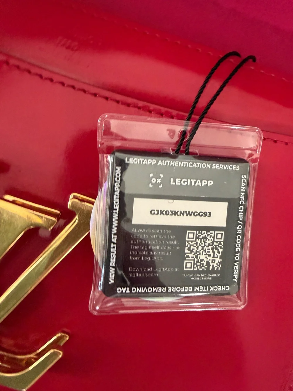 Louis Vuitton Red Patent Louise Clutch with Gold LV Emblem